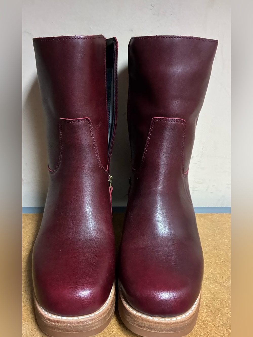 Dingo Roxy Merlot Burgundy Leather Side Zip Boots Women’s Size 9 M